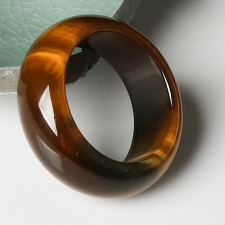 Buddha Stones Tiger Eye Stone Strength Protection Ring - image 4