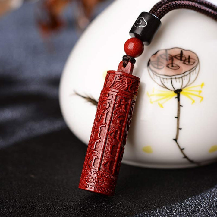 Buddha Stones Tibetan Cinnabar Mantra Concentration String Necklace - image 1