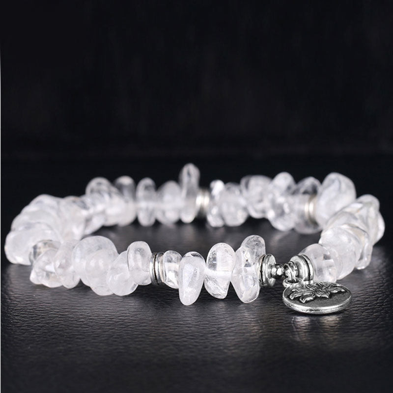 Buddha Stones Natural White Crystal Lotus Healing Bracelet - image 2