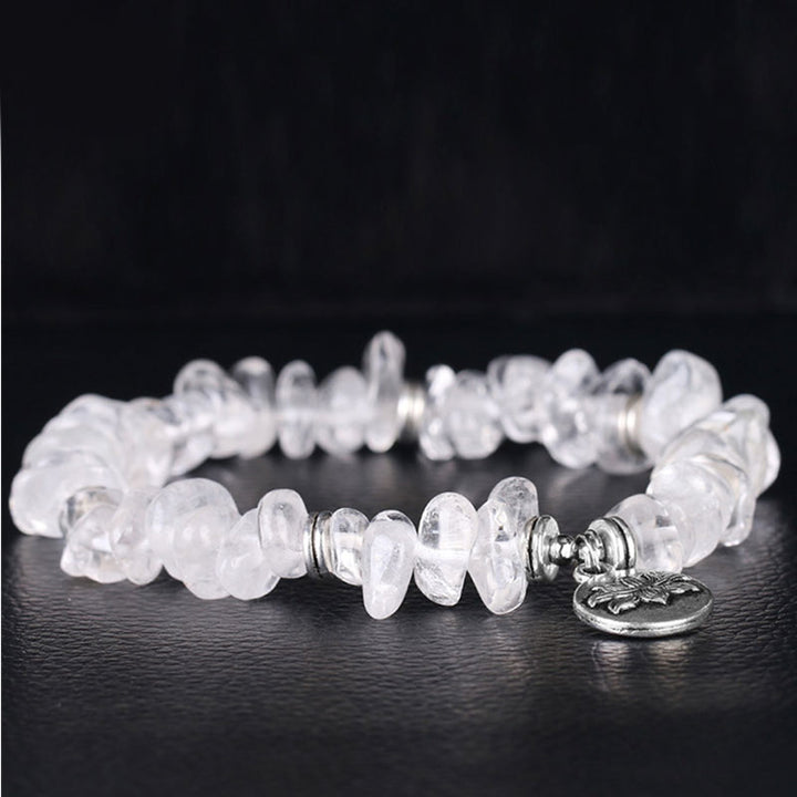 Buddha Stones Natural White Crystal Lotus Healing Bracelet - image 2