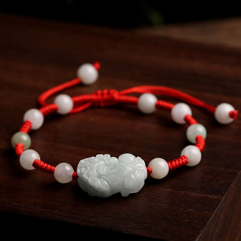 Buddha Stones Natural Jade PiXiu Luck Bracelet - image 1
