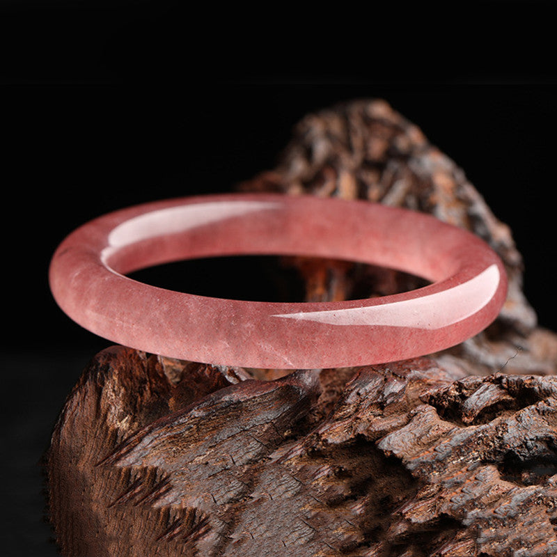 Buddha Stones Natural Strawberry Quartz Love Healing Bracelet Bangle - image 5