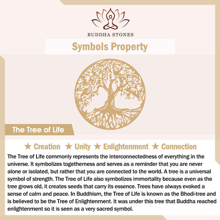 Buddha Stones The Tree Of Life Round Pattern Unity Alloy Elastic Bracelet Bangle - image 4