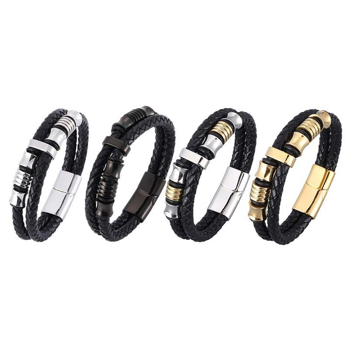 Buddha Stones Layered Leather Weave Fortune Bracelet - image 1