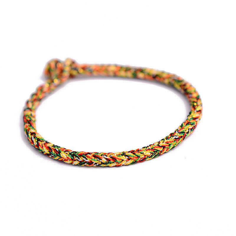 Buddha Stones Tibetan Handmade Eight Thread Peace Knot Protection Braided String Bracelet - Colorful 17cm - image 9