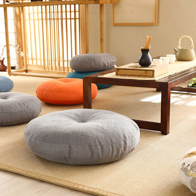 Buddha Stones Lotus Simple Pattern Linen Meditation Seat Cushion Home Living Room Decoration - image 4
