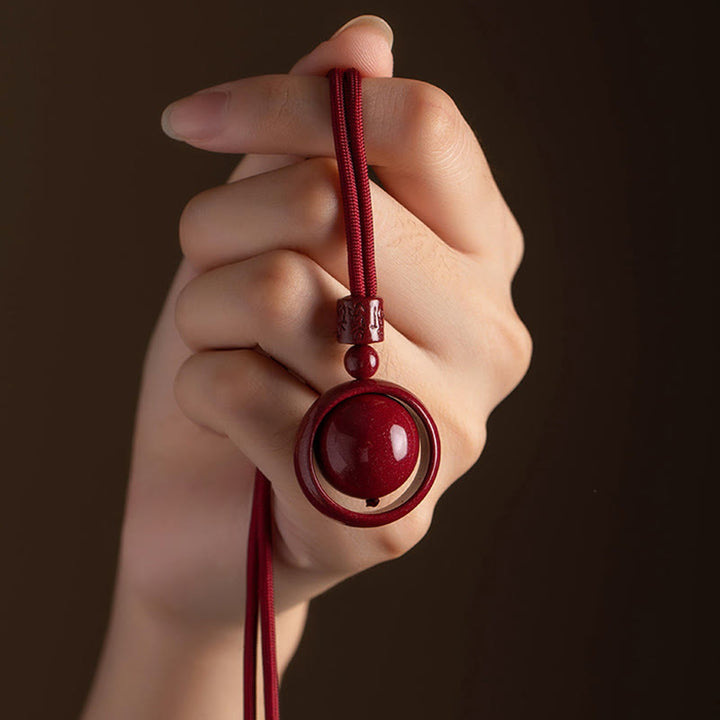 Buddha Stones Cinnabar Om Mani Padme Hum PiXiu Blessing Lucky Bead Necklace Pendant - image 3