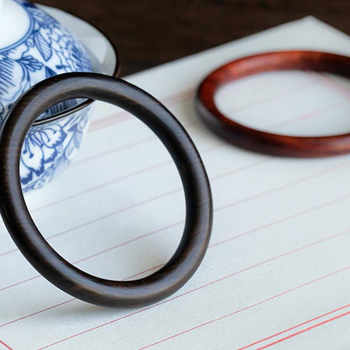 Buddha Stones Tibetan Small Leaf Red Sandalwood Ebony Green Sandalwood Protection Bracelet Bangle - image 14