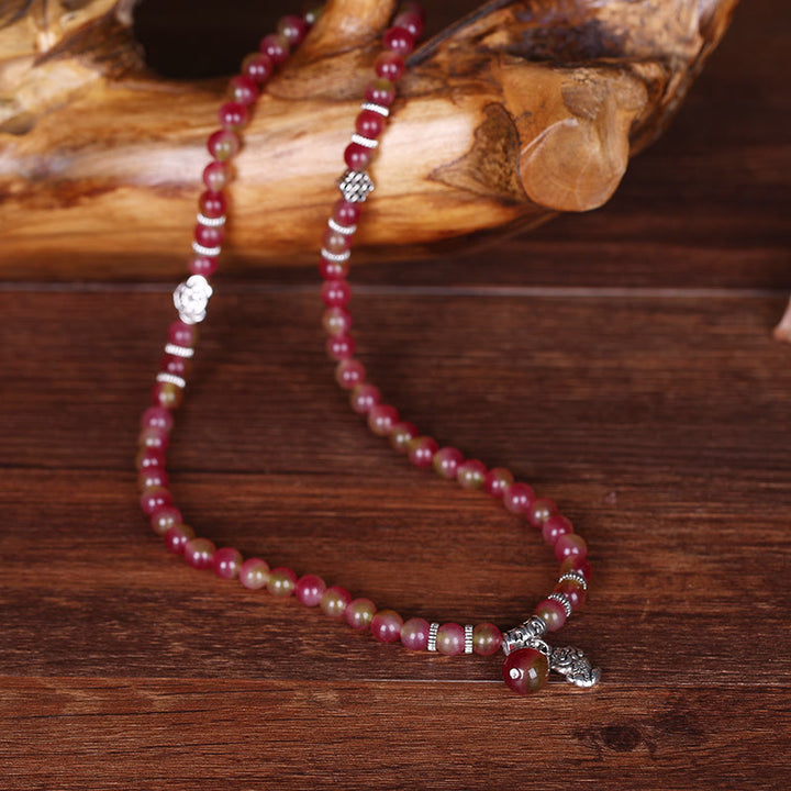 Buddha Stones Natural Watermelon Tourmaline PiXiu Elephant Positive Triple Wrap Bracelet - image 4