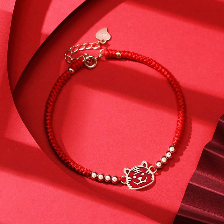 Buddha Stones 12 Chinese Zodiac Lucky Red String Bracelet - Tiger(Bracelet Size 14+3.5cm) - image 2