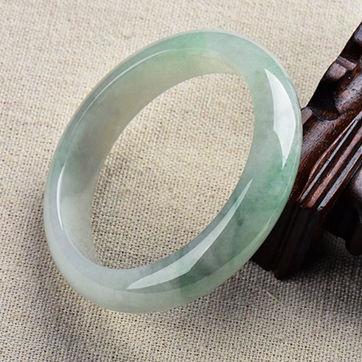 Buddha Stones Natural Jade Luck Healing Prosperity Bangle Bracelet - 64mm - image 0
