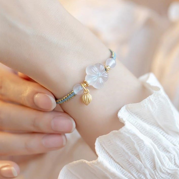 Buddha Stones Red Agate Jade Lotus Confidence Calm String Bracelet - image 21