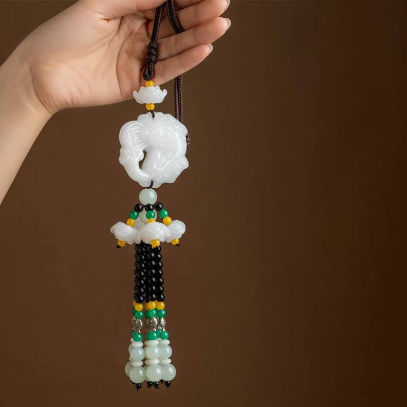 Buddha Stones FengShui Jade PiXiu Blessing Car Pendant Decoration - image 2