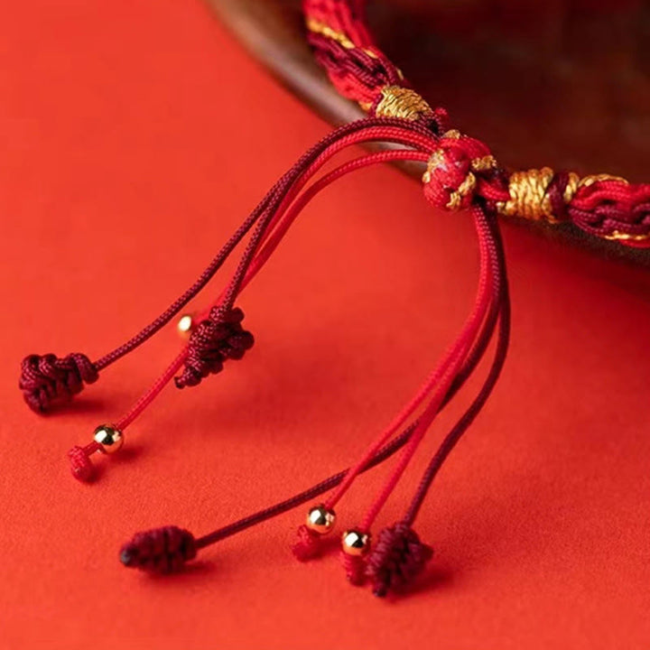 Buddha Stones Five Directions Gods of Wealth Handmade Reincarnation Knot Protection String Braid Bracelet - image 8