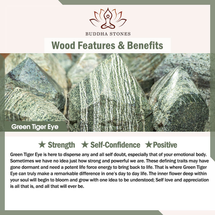 Buddha Stones "Wishing You Courage and Balance" Green Tiger Eye Bracelet Includes Gift Message Card - image 8