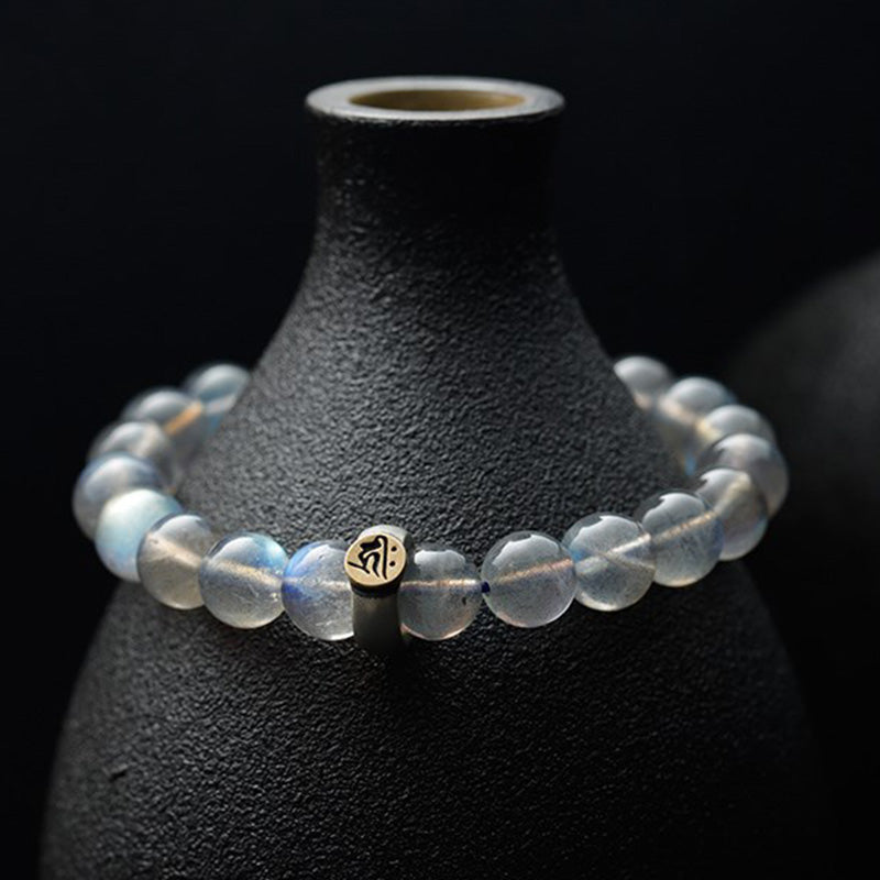 Buddha Stones 12 Chinese Zodiac Moonstone Calm Love Bracelet - image 6