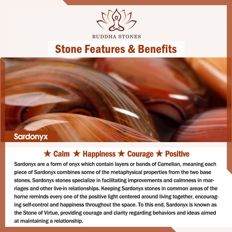 Buddha Stones Random Sardonyx Stone Positive Key Chain - image 5