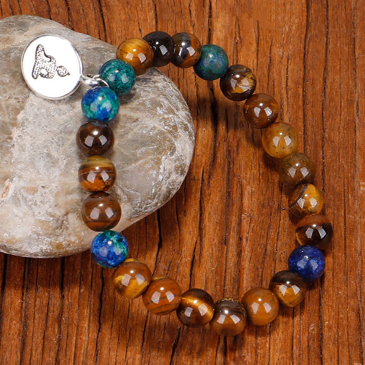 Buddha Stones 108 Mala Beads Tiger Eye Buddha Strength Bracelet Tassel Necklace Pendant - Bracelet - image 2