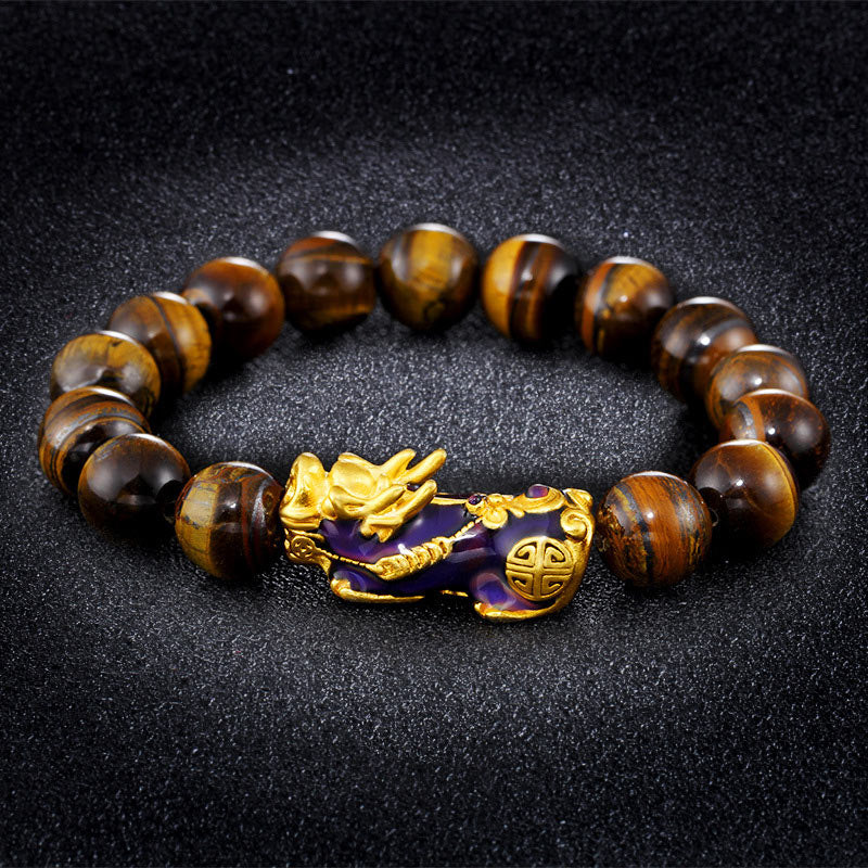 Buddha Stones  Tibetan Handcrafted Tiger Eye Feng Shui Bracelet - image 1