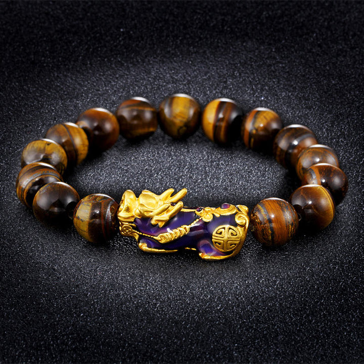Buddha Stones  Tibetan Handcrafted Tiger Eye Feng Shui Bracelet - image 1
