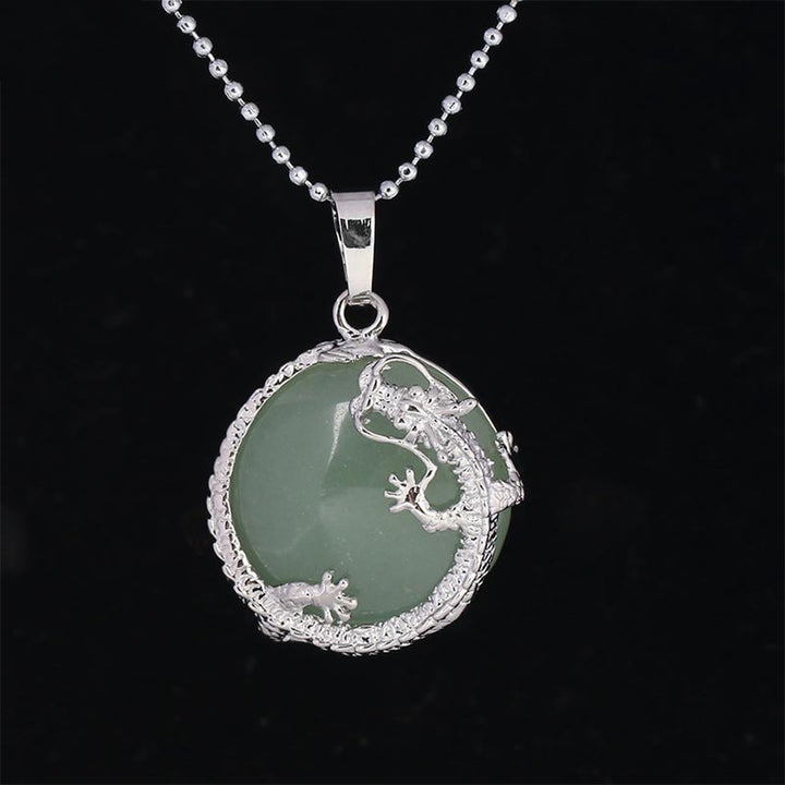 Buddha Stones Chinese Dragon Natural Quartz Crystal Healing Energy Necklace Pendant - Green Aventurine - image 12