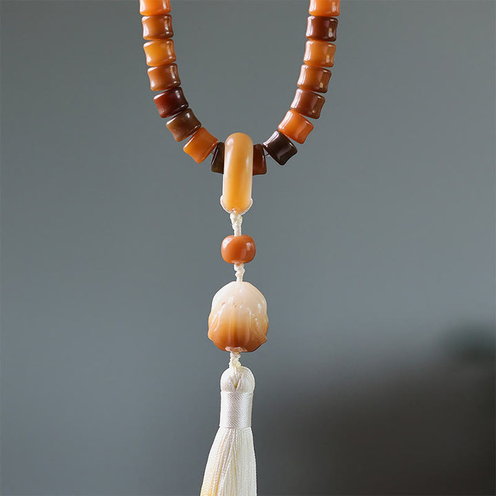 Buddha Stones 108 Mala Beads Bodhi Seed Buddha Hand Lotus Engraved Harmony Bracelet - image 4