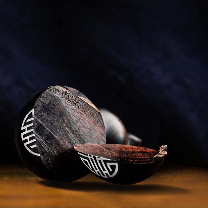 Tibetan Ebony Small Leaf Red Sandalwood Gourd Luck Protection Key Chain - image 20