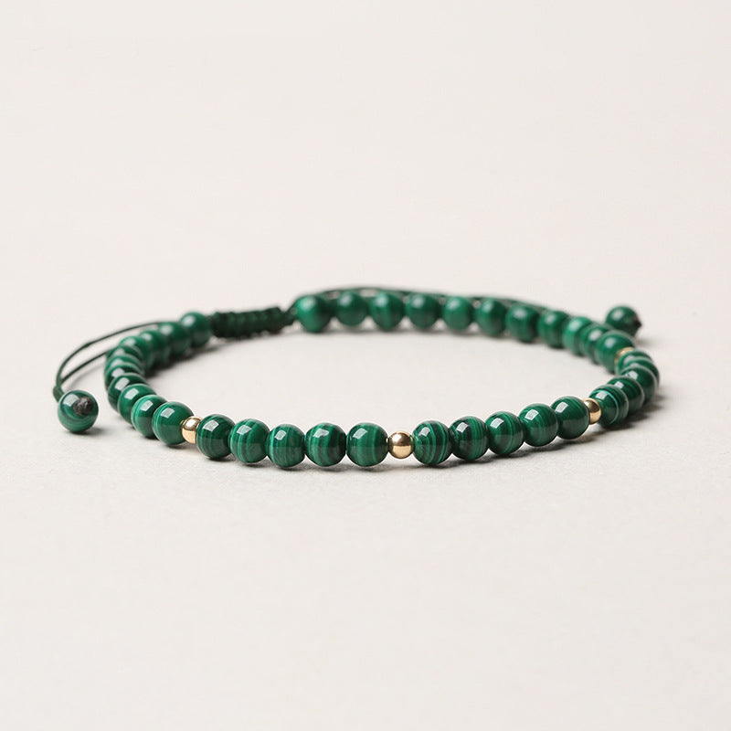 Buddha Stones 4mm Natural Malachite Protection Calmness String Bracelet - image 3