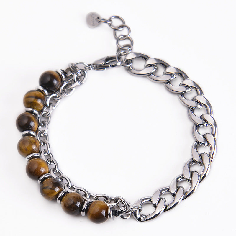 Buddha Stones Tiger Eye Picasso Jasper Frosted Stone Strength Bracelet - Tiger Eye - image 3
