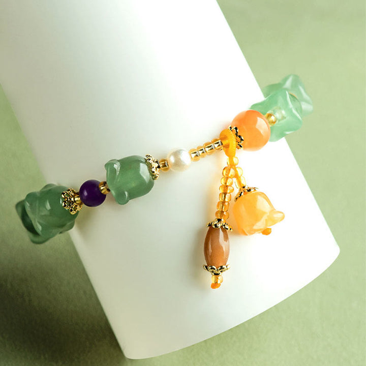 Buddha Stones Green Aventurine Magnolia Flower Luck Bracelet - image 5