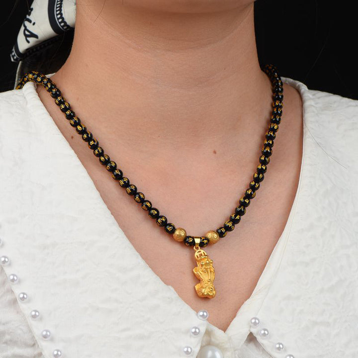 FengShui Obsidian PiXiu Wealth Necklace - image 4