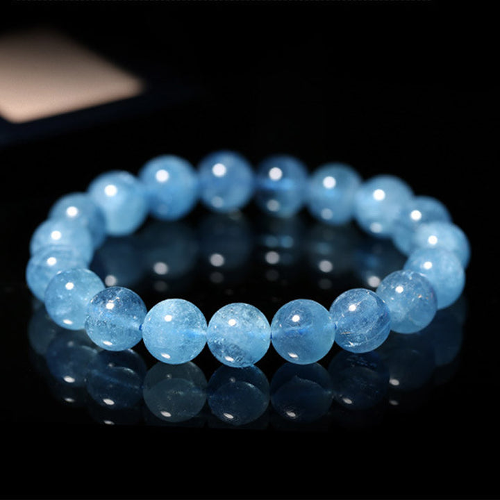 Buddhastoneshop Aquamarine Beads Peace Healing Bracelet - image 3