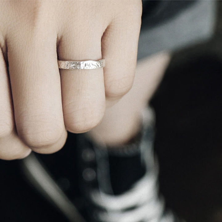 Buddha Stones 925 Sterling Silver Simple Design Blessing Couple Ring - image 5