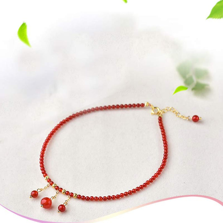 Red Agate Confidence Calm Anklet - image 5
