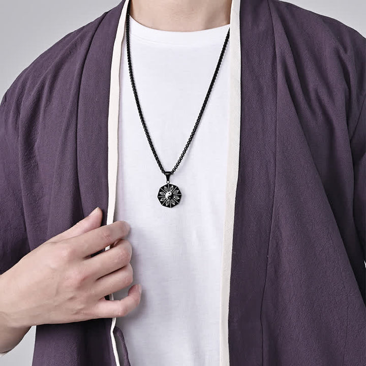 Buddha Stones Bagua Yin Yang Titanium Steel Balance Necklace Pendant - image 3