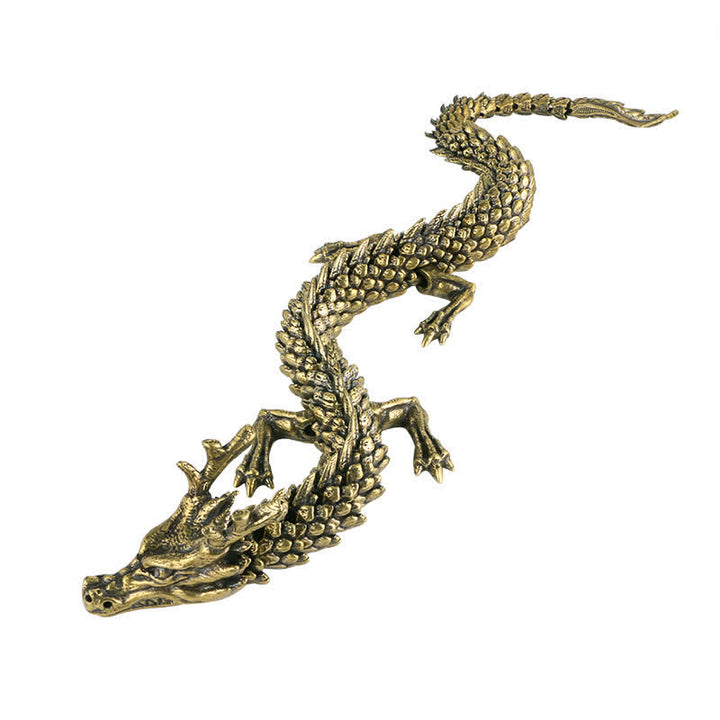 Buddha Stones Brass Copper Dragon Wealth Luck Protection Statue Figurine Home Decoration - image 6