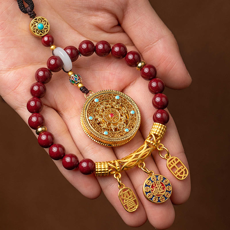 Buddha Stones Natural Cinnabar Wish Ruyi Peace Blessing Car Hanging Decoration - image 4