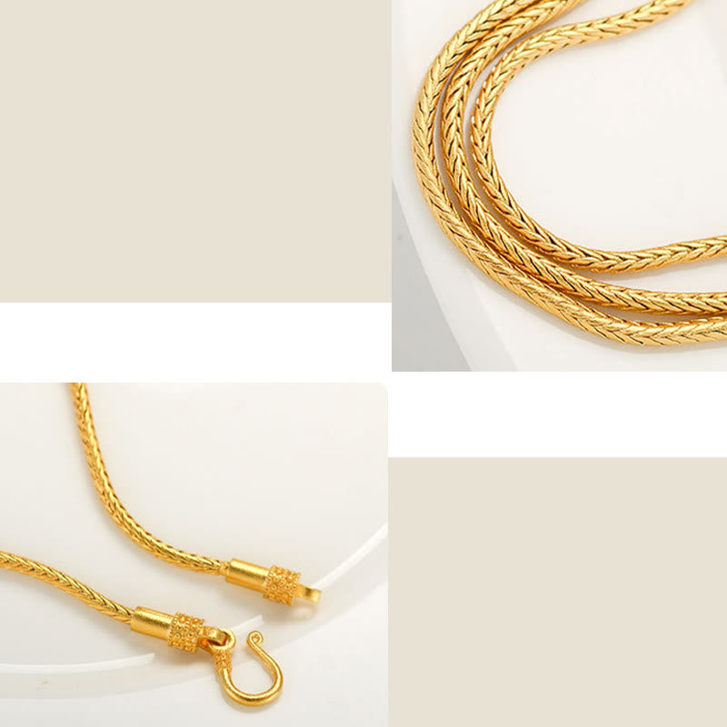 Buddha Stones Tibetan 18K Gold Om Mani Padme Hum Lucky Koi Fish Fu Character Ingot Copper Coin Peace Bracelet - image 4