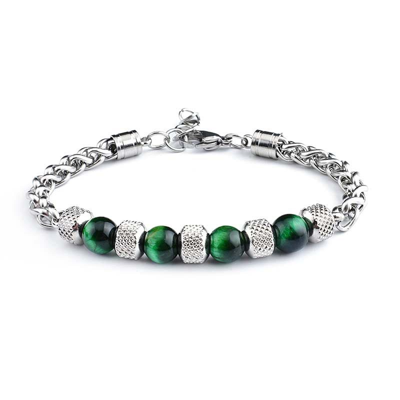 Buddha Stones Black Onyx Tiger Eye Bead Courage Bracelet - Green Tiger Eye 8mm - image 10