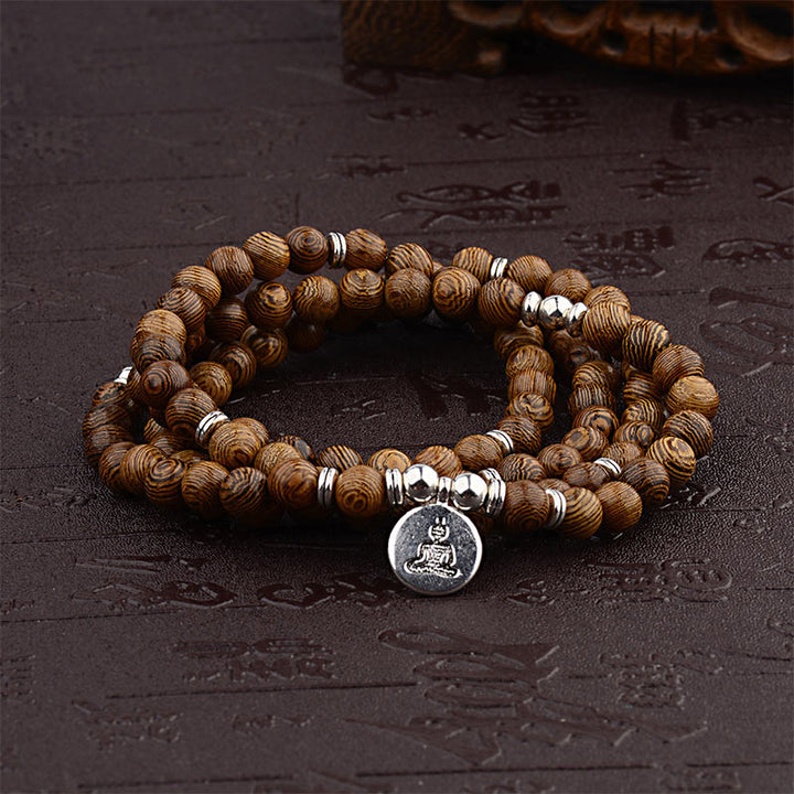 Buddha Stones Tibetan Lightning Strike Wood Bracelet Lotus Buddha Mala - 2 - image 1