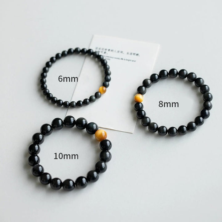 Buddha Stones Natural Rainbow Obsidian Tiger Eye Positive Love Bracelet - image 17