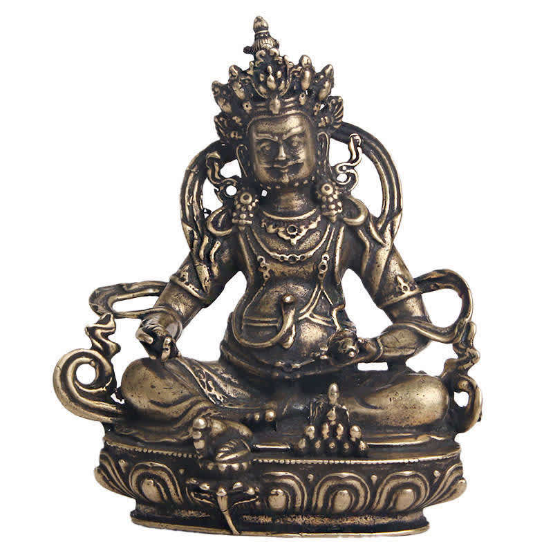 Buddha Stones Yellow Jambhala Bodhisattva Figurine Serenity Copper Statue Decoration - image 8