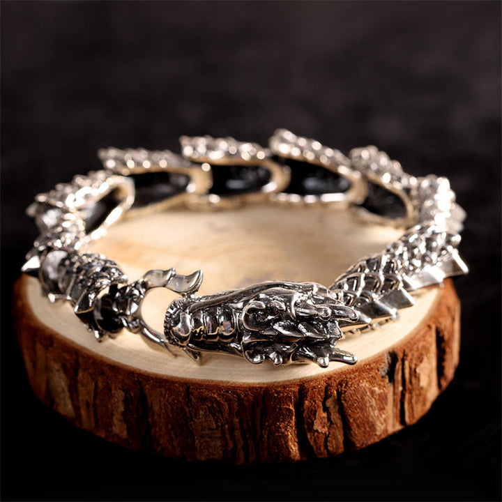 Buddha Stones 925 Sterling Silver Dragon Luck Success Bracelet Bangle - DRAGON (Luck ♥ Strength) - image 0