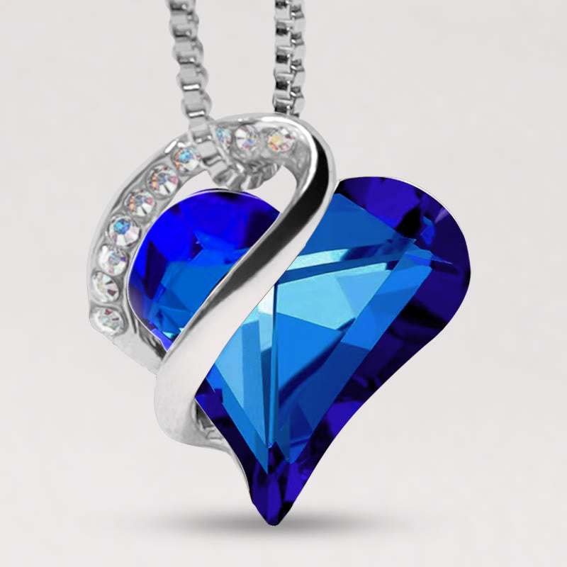 Buddha Stones Love Heart Birthstone Healing Energy Necklace Pendant - 09b-September-Healing Stone for Wisdom-Cobalt Blue - image 31