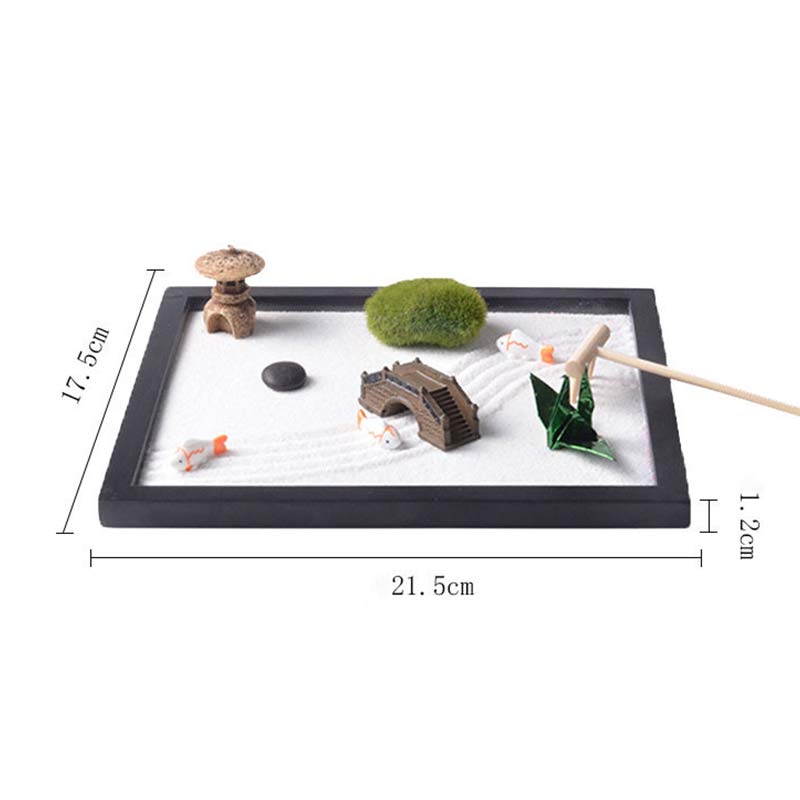 Buddha Stones Koi Fish Small Bridge Grass Landscape Peace Meditation Zen Garden Decoration - image 9