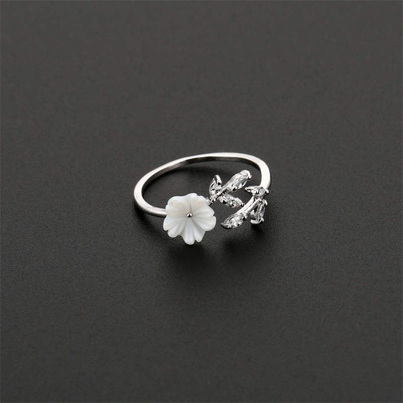 Buddha Stones Plum Blossom Leaf Pattern Copper Luck Ring - image 6