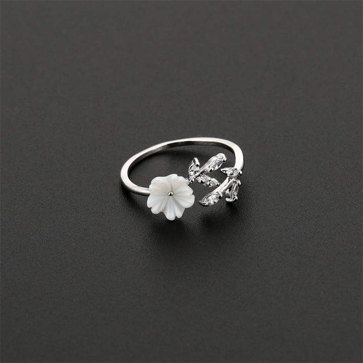 Buddha Stones Plum Blossom Leaf Pattern Copper Luck Ring - image 6