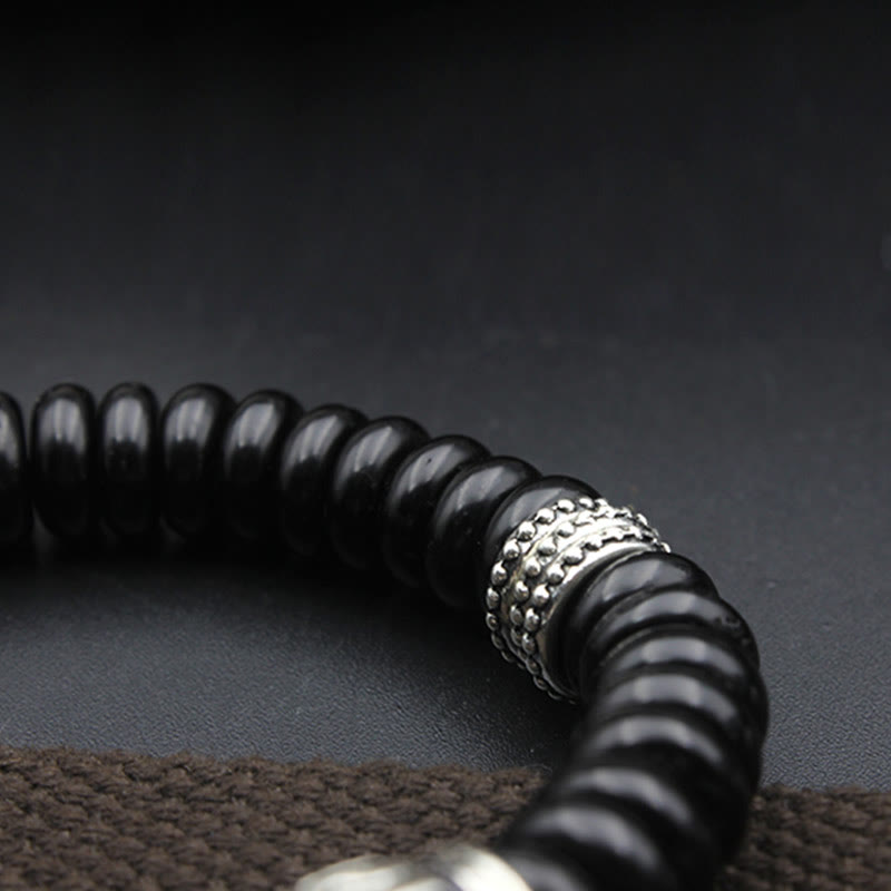 Buddha Stones Natural Tibetan Coconut Shell Om Mani Padme Hum Positive Bracelet - image 8