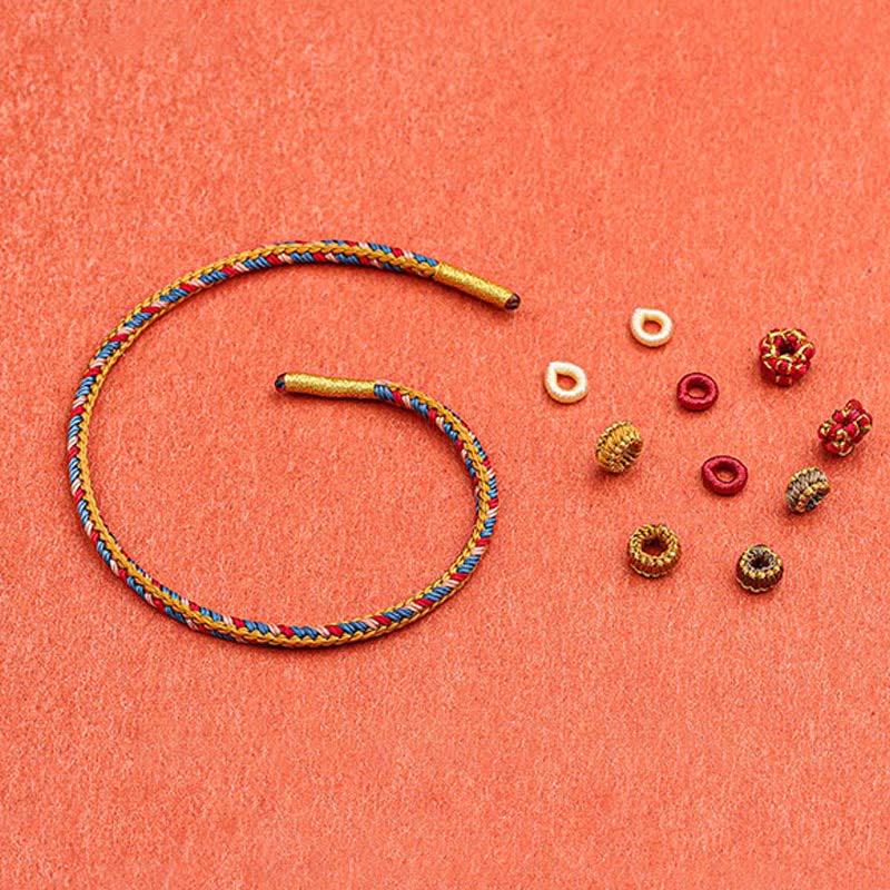 Buddha Stones Handmade Dunhuang Color Luck Braid String Bracelet - image 5