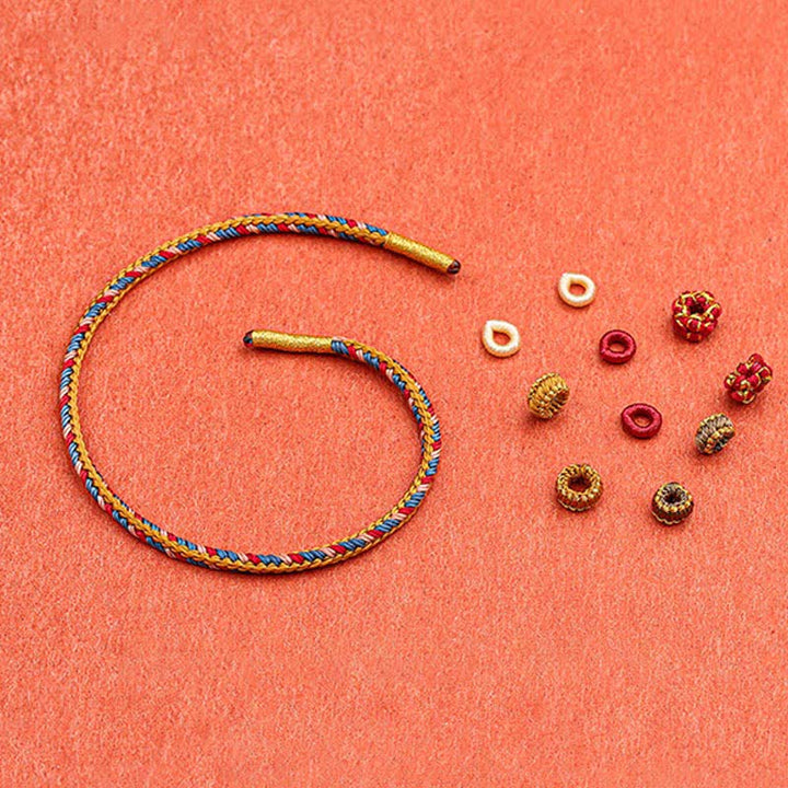 Buddha Stones Handmade Dunhuang Color Luck Braid String Bracelet - image 5